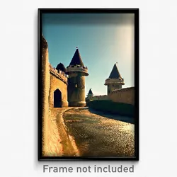 Pixel Art Poster - Neglected Fortifications (8 Bit Psychedelic Video Game Print)