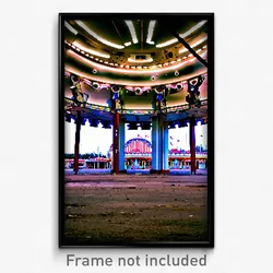 Pixel Art Poster - Abandoned Fairground (8 Bit Psychedelic Video Game Print)