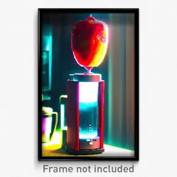 Pixel Art Poster - Digital Blender (8 Bit Psychedelic Trippy Video Game Print)