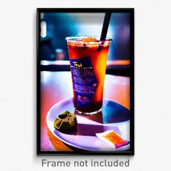 Pixel Art Poster - Dramatic Thai Tea (8 Bit Psychedelic Trippy Video Game Print)