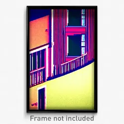 Pixel Art Poster - Lonely Balcony (8 Bit Psychedelic Trippy Video Game Print)