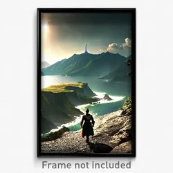 Pixel Art Poster - Brilliant Peninsula (8 Bit Psychedelic Video Game Print)