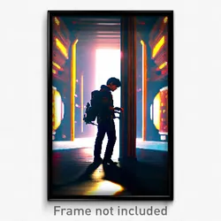 Pixel Art Poster - Adventurous Space (8 Bit Psychedelic Trippy Video Game Print)