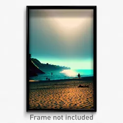 Pixel Art Poster - Familiar Beach (8 Bit Psychedelic Trippy Video Game Print)