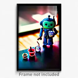 Pixel Art Poster - Miniature Boba Tea (8 Bit Psychedelic Video Game Print)