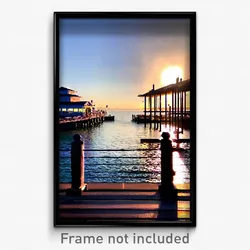 Pixel Art Poster - Famous Wharf (8 Bit Psychedelic Trippy Video Game Print)