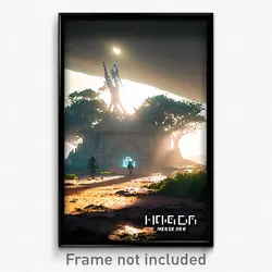 Pixel Art Poster - Meager Ark (8 Bit Psychedelic Trippy Weird Video Game Print)
