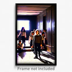 Pixel Art Poster - Brown Middle School (8 Bit Psychedelic Video Game Print)