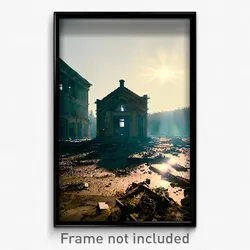 Pixel Art Poster - Abandoned Pike (8 Bit Psychedelic Trippy Video Game Print)