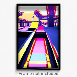 Pixel Art Poster - Important Ramp (8 Bit Psychedelic Trippy Video Game Print)