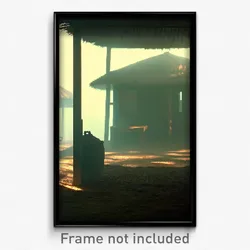 Pixel Art Poster - Dim Hut (8 Bit Psychedelic Trippy Weird Video Game Print)