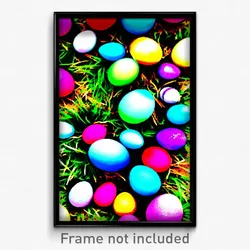 Pixel Art Poster - Notable Easter Eggs (8 Bit Psychedelic Video Game Print)