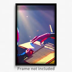 Pixel Art Poster - Noteworthy Reaches (8 Bit Psychedelic Video Game Print)