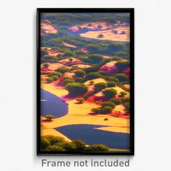 Pixel Art Poster - Fabulous Land (8 Bit Psychedelic Trippy Video Game Print)