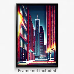 Pixel Art Poster - Urban Architecture (8 Bit Psychedelic Video Game Print)