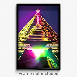 Pixel Art Poster - Velvety Pyramid (8 Bit Psychedelic Trippy Video Game Print)