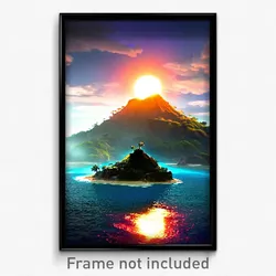 Pixel Art Poster - Infamous Island (8 Bit Psychedelic Trippy Video Game Print)