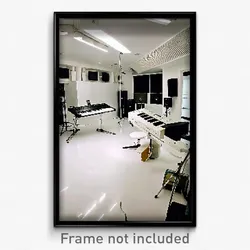 Pixel Art Poster - White Music Studio (8 Bit Psychedelic Video Game Print)