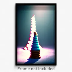 Pixel Art Poster - Frozen Cone (8 Bit Psychedelic Trippy Weird Video Game Print)