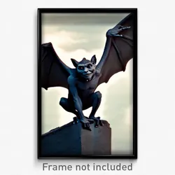Pixel Art Poster - Muted Gargoyle (8 Bit Psychedelic Trippy Video Game Print)