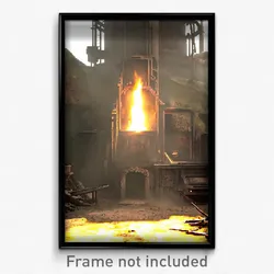 Pixel Art Poster - Lost Furnace (8 Bit Psychedelic Trippy Video Game Print)