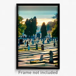 Pixel Art Poster - Massive Cemetery (8 Bit Psychedelic Trippy Video Game Print)