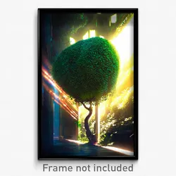 Pixel Art Poster - Hidden Bush (8 Bit Psychedelic Trippy Weird Video Game Print)