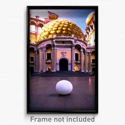 Pixel Art Poster - Spherical Italian Architecture (8 Bit Video Game Print)