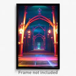 Pixel Art Poster - Pretty Dungeon (8 Bit Psychedelic Trippy Video Game Print)