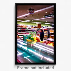 Pixel Art Poster - Heavenly Grocery Store (8 Bit Psychedelic Video Game Print)