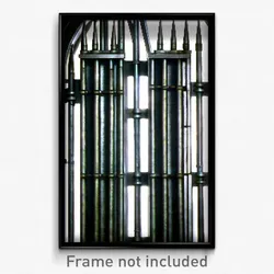 Pixel Art Poster - Silver Portcullis (8 Bit Psychedelic Trippy Video Game Print)