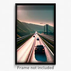 Pixel Art Poster - Great Highway (8 Bit Psychedelic Trippy Video Game Print)