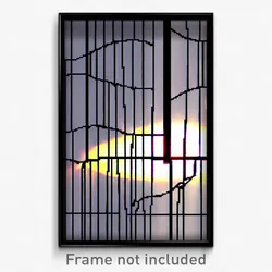Pixel Art Poster - Wire Frame Hole (8 Bit Psychedelic Trippy Video Game Print)