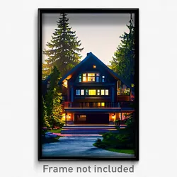 Pixel Art Poster - Evergreen Home (8 Bit Psychedelic Trippy Video Game Print)