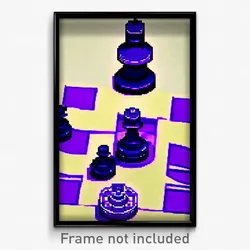 Pixel Art Poster - Purple Chess Piece (8 Bit Psychedelic Video Game Print)