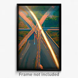 Pixel Art Poster - Worldly Crossroad (8 Bit Psychedelic Trippy Video Game Print)