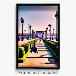 Pixel Art Poster - Complex Promenade (8 Bit Psychedelic Trippy Video Game Print)