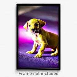 Pixel Art Poster - Velvety Puppy (8 Bit Psychedelic Trippy Video Game Print)