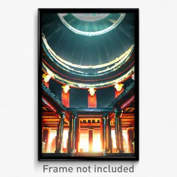 Pixel Art Poster - Awesome Ancient Architecture (8 Bit Video Game Print)