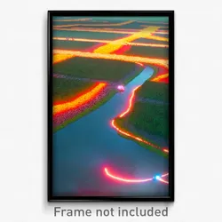 Pixel Art Poster - Fluid Fields (8 Bit Psychedelic Trippy Video Game Print)