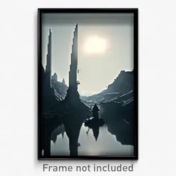 Pixel Art Poster - Colorless Bivouac (8 Bit Psychedelic Trippy Video Game Print)