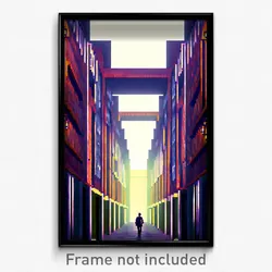 Pixel Art Poster - Narrow College (8 Bit Psychedelic Trippy Video Game Print)