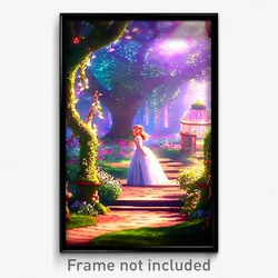 Pixel Art Poster - Enchanted Garden (8 Bit Psychedelic Trippy Video Game Print)