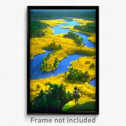 Pixel Art Poster - Yellow Bayou (8 Bit Psychedelic Trippy Video Game Print)