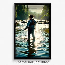 Pixel Art Poster - Active Stream (8 Bit Psychedelic Trippy Video Game Print)