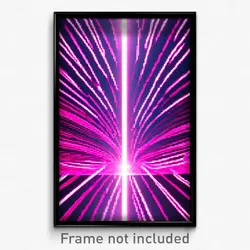 Pixel Art Poster - Rosy Hyperspace (8 Bit Psychedelic Trippy Video Game Print)