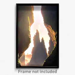 Pixel Art Poster - Majestic Fissure (8 Bit Psychedelic Trippy Video Game Print)