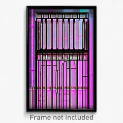 Pixel Art Poster - Digital Wire Frame Chamber (8 Bit Video Game Print)