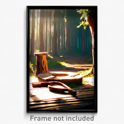 Pixel Art Poster - Wooden Glade (8 Bit Psychedelic Trippy Video Game Print)