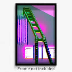 Pixel Art Poster - Glitch Art Ladder (8 Bit Psychedelic Trippy Video Game Print)